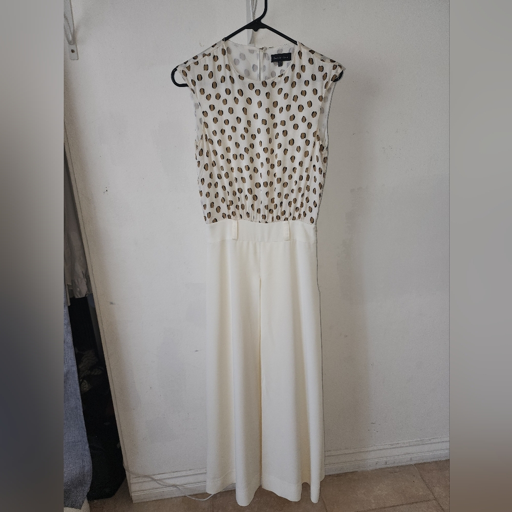 Pedro De Hierro Cream Dress with Polka Dot Top. Size Small
